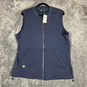 Girl Scouts Vest Large Navy Official Adult Recycled Full Zip Pockets